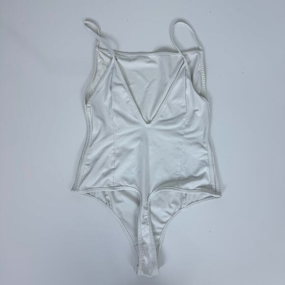 Intimately Free People Lila Square Neck Thong Bodysuit White Small - Picture 4 of 6